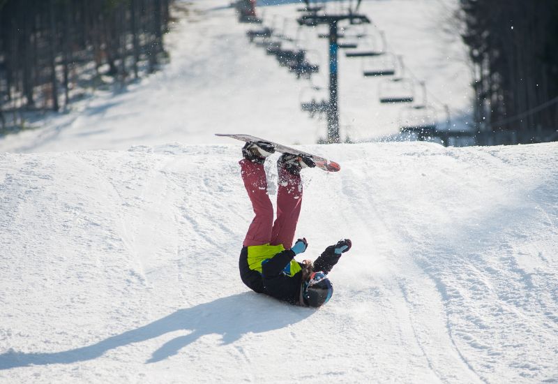 snowboarder die moet omgaan met tegenslagen