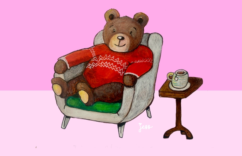 alleen met kerst is heerlijk volgens deze beer